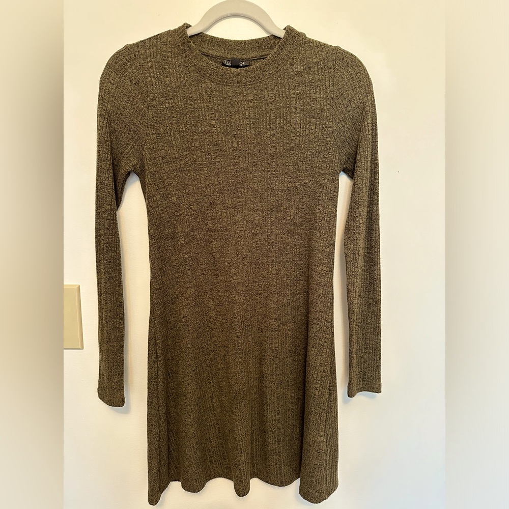 Women’s Heathered Army Green Sweater Dress